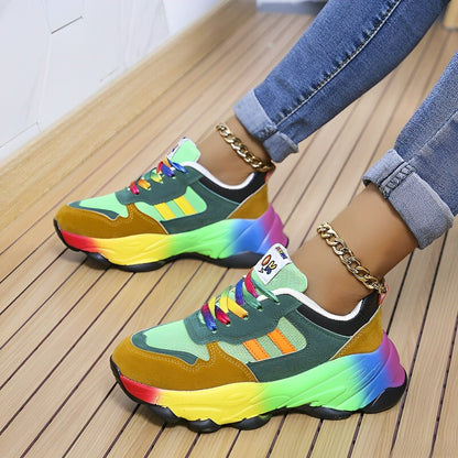 Mehrfarbige Designer-Sneaker Für Damen