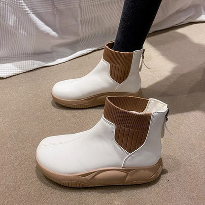 Klassische Stiefel Mit Niedrigem Absatz