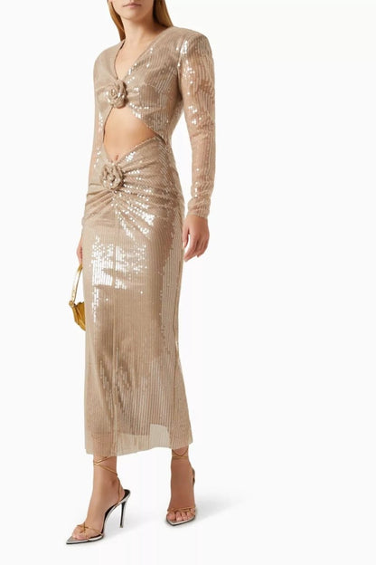 Paillettenkleid Mit Cut-Details