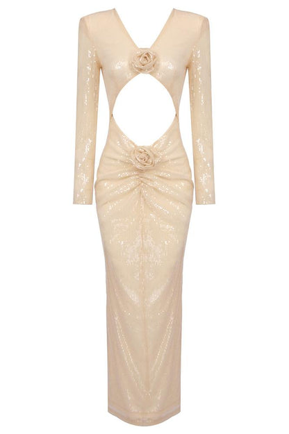 Paillettenkleid Mit Cut-Details
