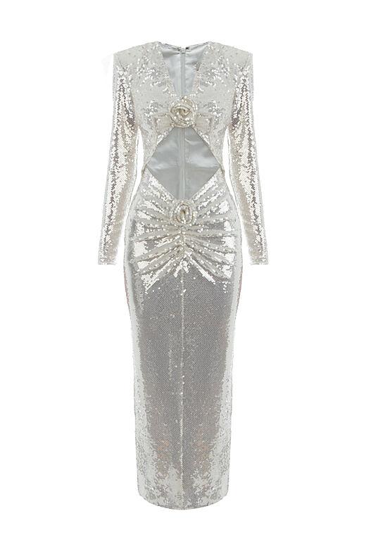 Paillettenkleid Mit Cut-Details