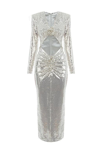 Paillettenkleid Mit Cut-Details