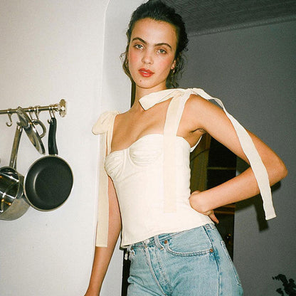 Schicker Schnür-Balkonett-Bustier Kurzes Top