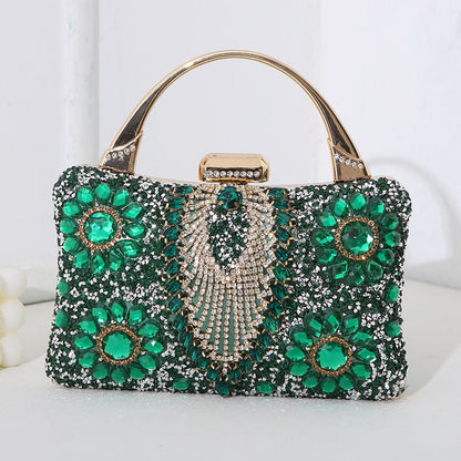 Handgefertigte Abendtasche Mit Diamant-Detail İn Metallic