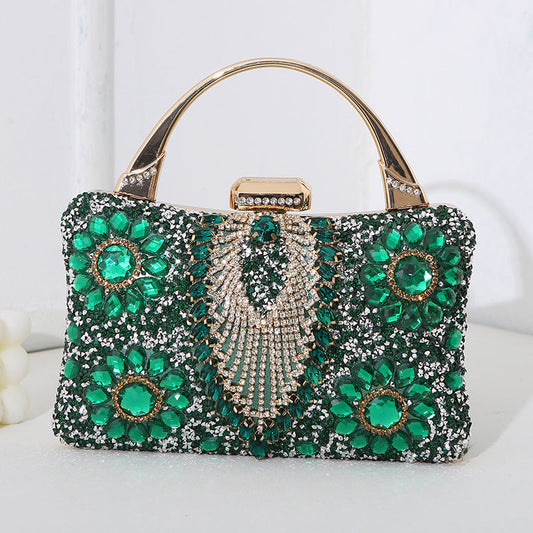Handgefertigte Abendtasche Mit Diamant-Detail İn Metallic