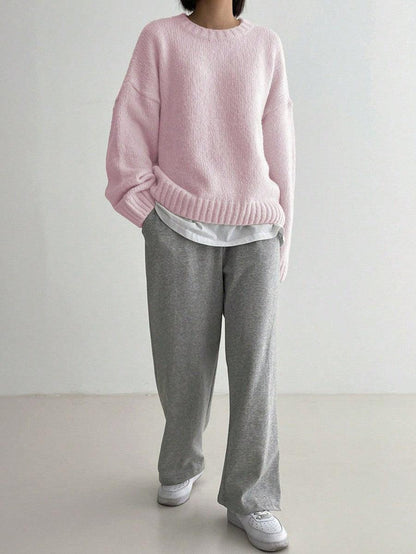 Stilvolles Design Eleganter Rosa Pullover
