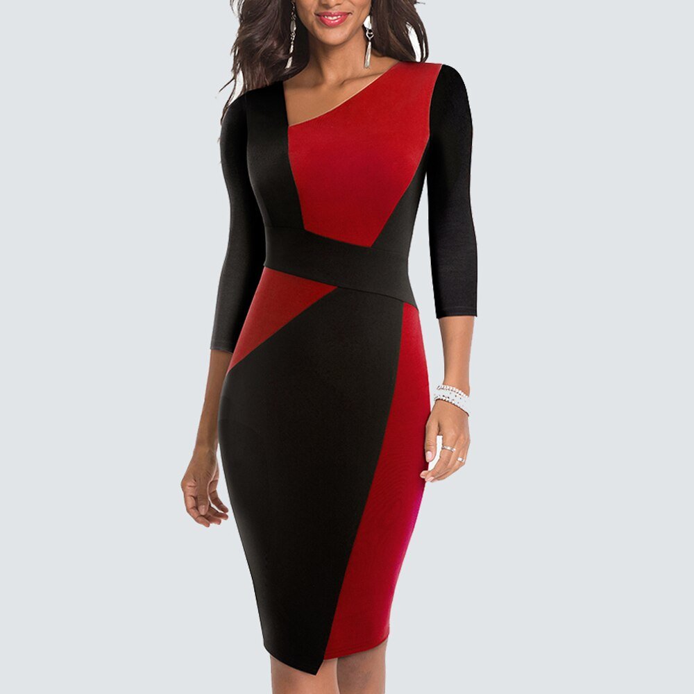 Patchwork-Bleistiftkleid