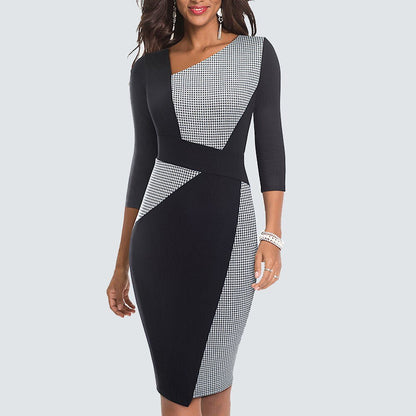 Patchwork-Bleistiftkleid