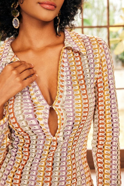 Maxikleid Aus Spitze Mit V-Ausschnitt