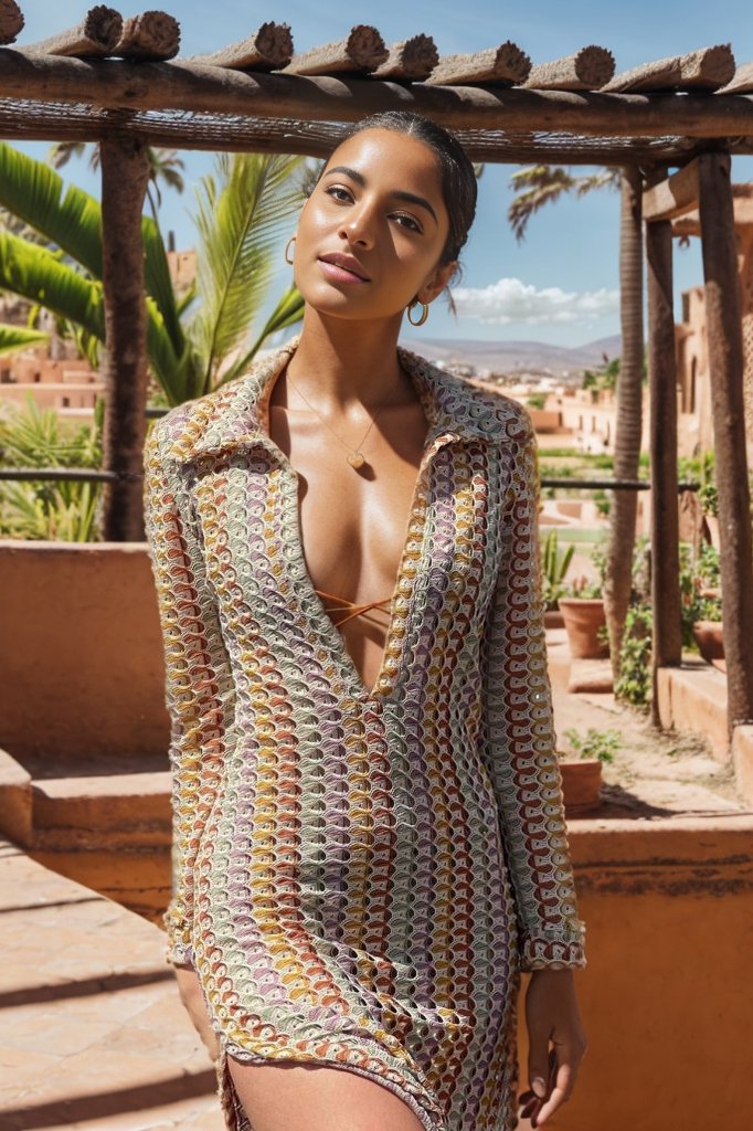 Maxikleid Aus Spitze Mit V-Ausschnitt