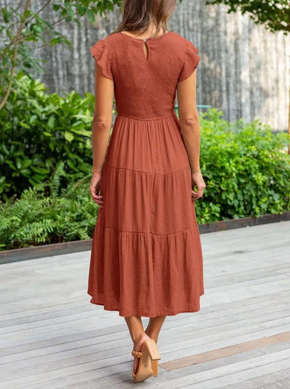 Sommerkleid Mit Rüschendetail Und Taschen