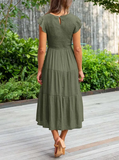 Sommerkleid Mit Rüschendetail Und Taschen