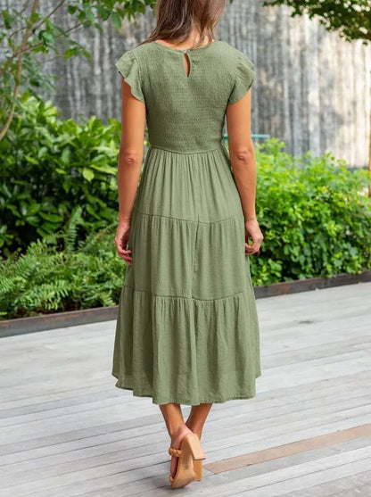 Sommerkleid Mit Rüschendetail Und Taschen