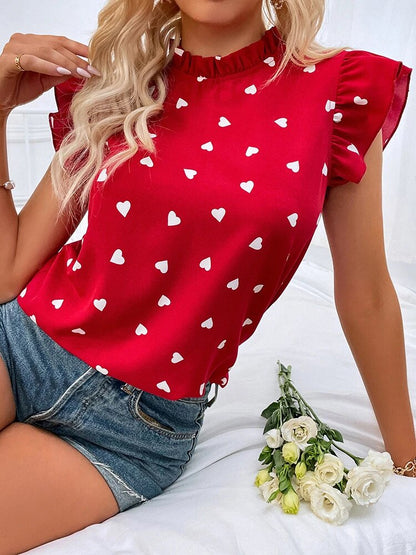 Elegante Bluse Mit Herzmuster