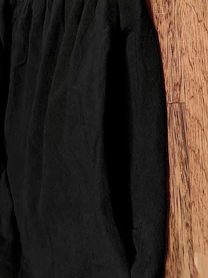 Kurzärmliges Midikleid Mit Taschen