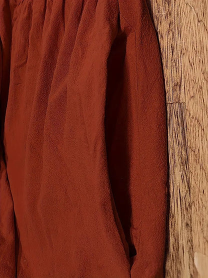 Kurzärmliges Midikleid Mit Taschen