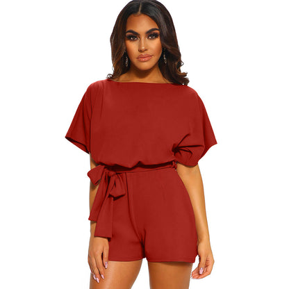 Rundhals-Jumpsuit Für Damen
