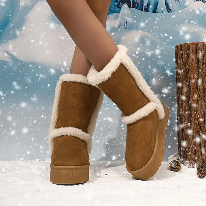 Stilvolles Design Winterstiefel Für Damen Mit Hoher Sohle