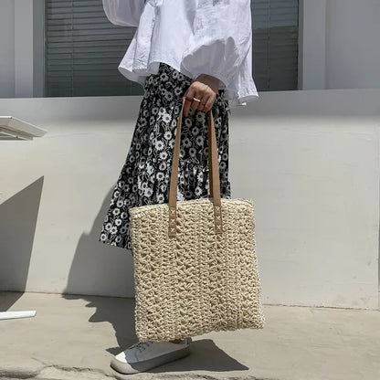Geflochtene Sommer-Strandtasche