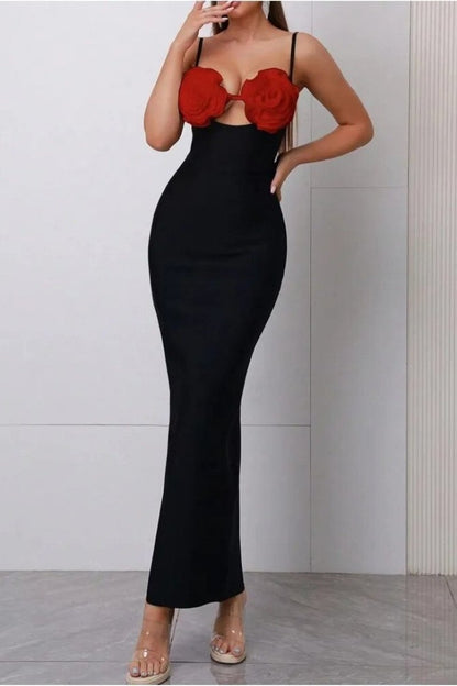 Bandage-Maxi-Slipkleid Mit Blumenmuster