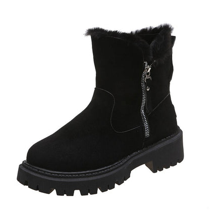 Elegante Winterstiefel Mit Futter Und Reißverschluss-Detail