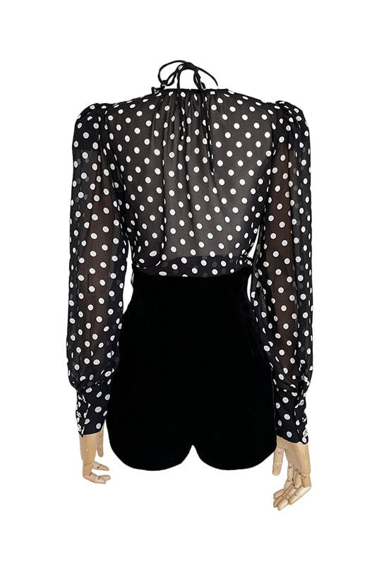 Langarmbluse Mit Polka Dot-Muster