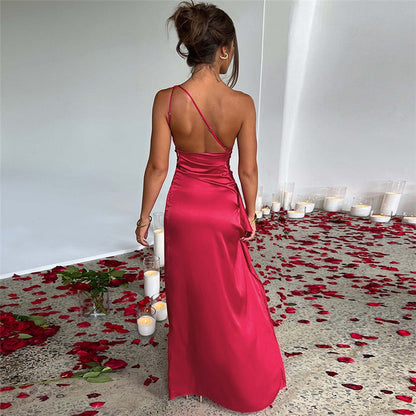 Maxikleid Mit Spitze Und One-Shoulder-Träger