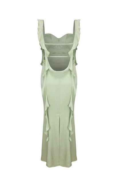 Rückenfreies Maxikleid Mit Rüschenband