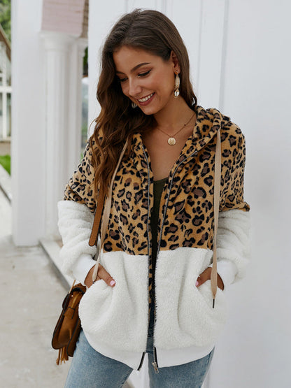 Plüschjacke Mit Leopardenmuster