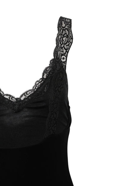 Maxikleid Mit V-Ausschnitt Und Spitzendetail