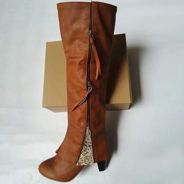 Vintage Stiefel Mit Klobigem Absatz
