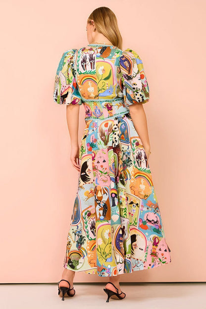Midikleid Mit V-Ausschnitt Und Korsettdetail