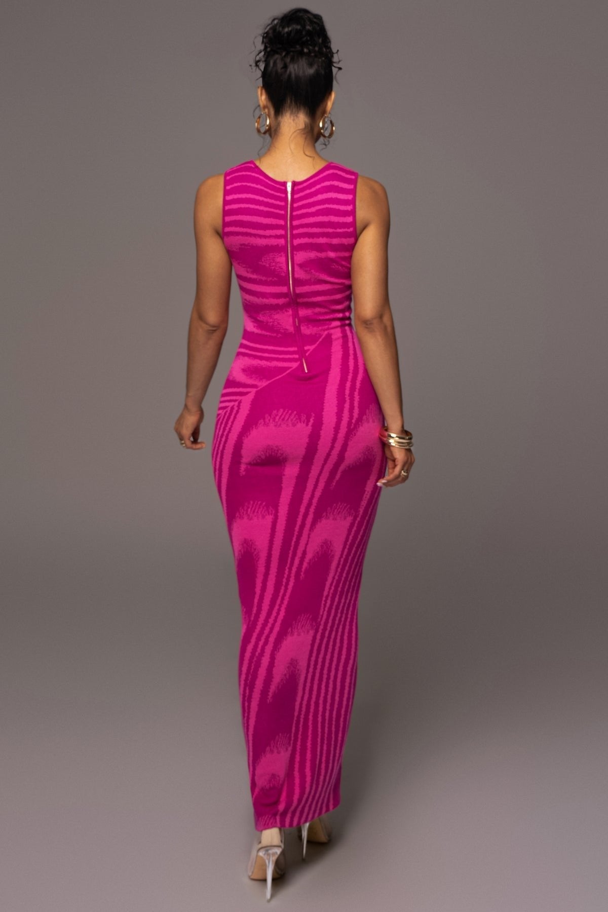 Strick-Maxikleid Mit Rundhalsausschnitt