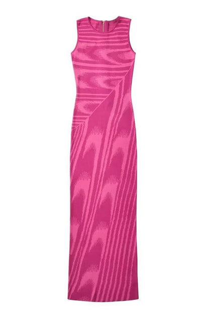 Strick-Maxikleid Mit Rundhalsausschnitt