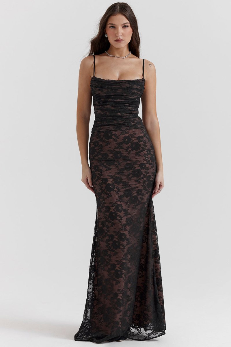 Elegantes, Figurbetontes Spitzenkorsettkleid Mit Gebundener Taille