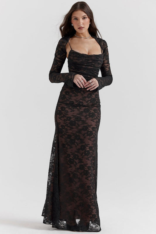 Elegantes, Figurbetontes Spitzenkorsettkleid Mit Gebundener Taille