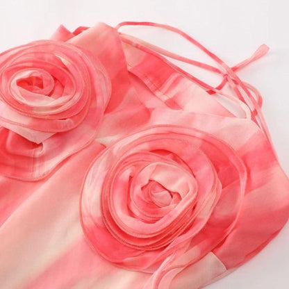 Minikleid Mit Rosenmuster Und Trägern