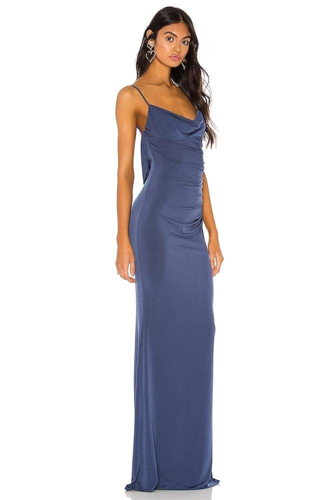 Rückenfreies Maxikleid Mit Spitzendetail Und Jackenkragen