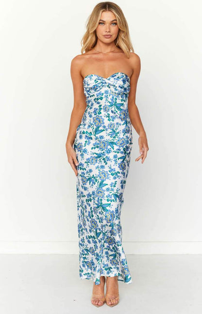 Bedrucktes Maxi-Tube-Kleid Mit Knotendetail