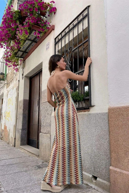 Neckholder-Maxikleid Aus Spitze