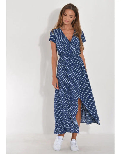 Kleid Mit V-Ausschnitt Und Blumenmuster
