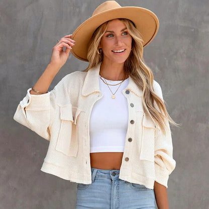 Elegante Jacke Mit Stylischem Strickdetail