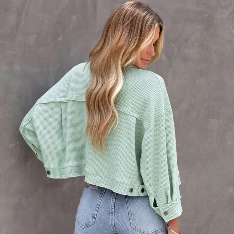 Elegante Jacke Mit Stylischem Strickdetail