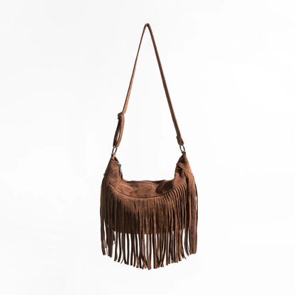 Elegante Wildledertasche Mit Quastendetail