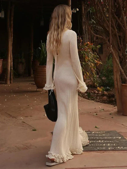 Maxi-Strickkleid İm Glockenschnitt