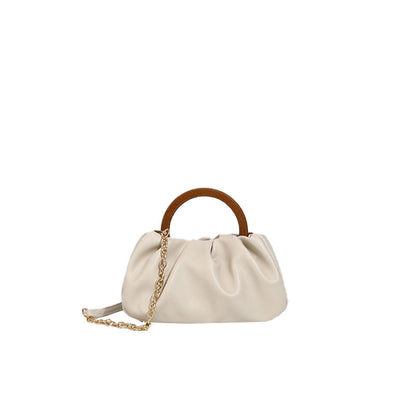 Moderner Stil Geknickte Leder Tragetasche - Beige