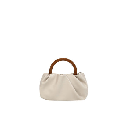 Moderner Stil Geknickte Leder Tragetasche - Beige