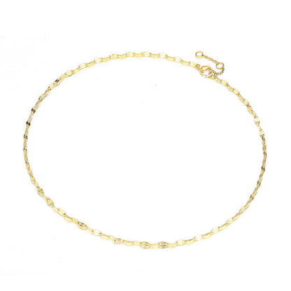 Moderner Stil Vergoldete Single Link Kette Choker Halskette - Goldfarben
