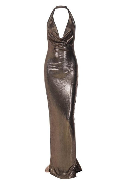 Neckholder-Maxikleid Mit Rückenfreiem Schnitt