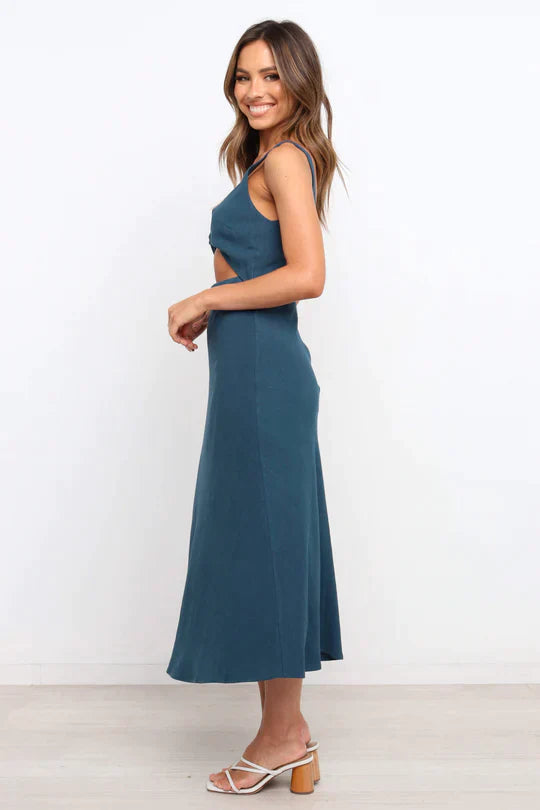 Elegantes, Tief Ausgeschnittenes Midikleid